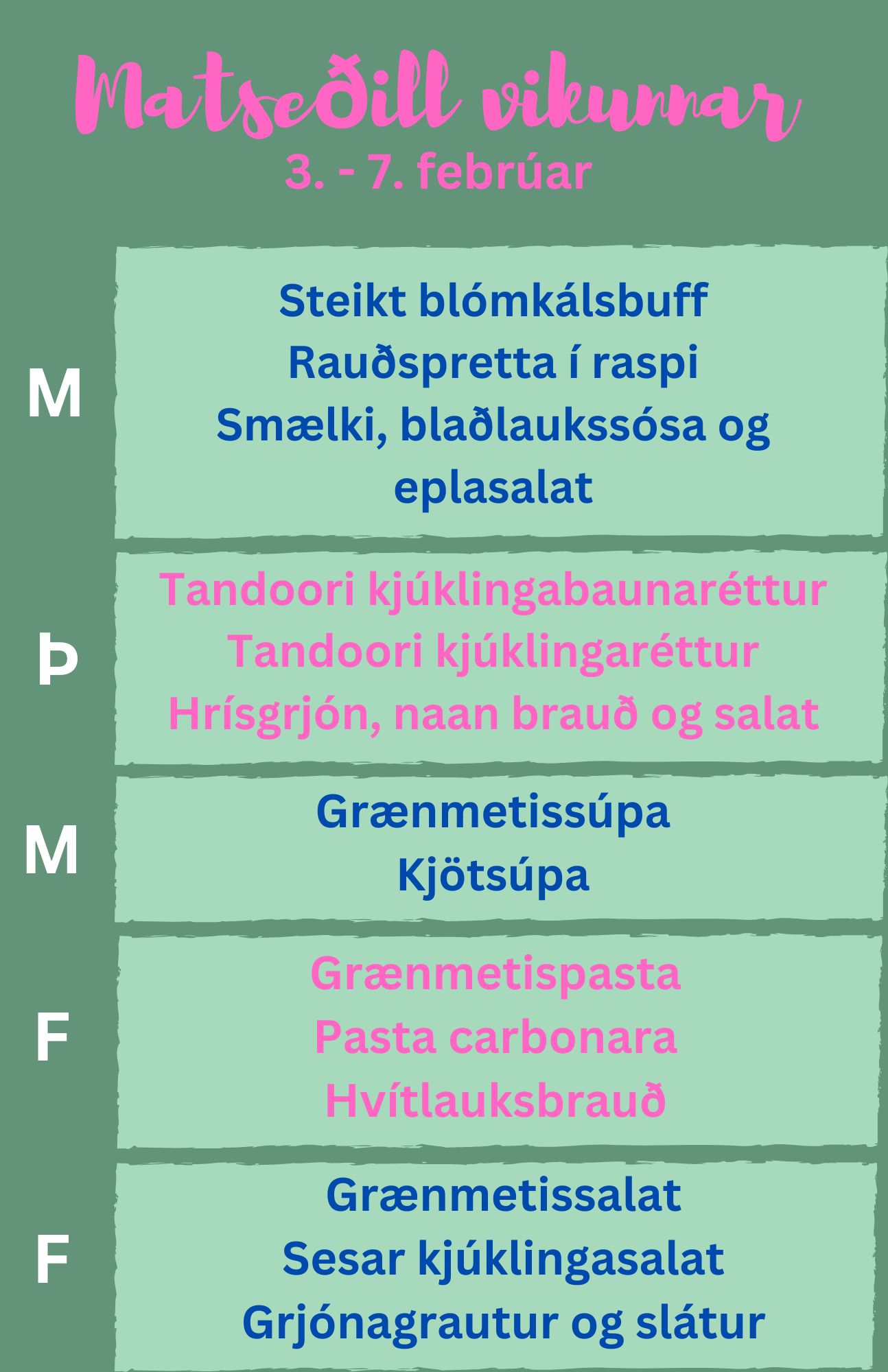 Matseðill | Flensborgarskólinn