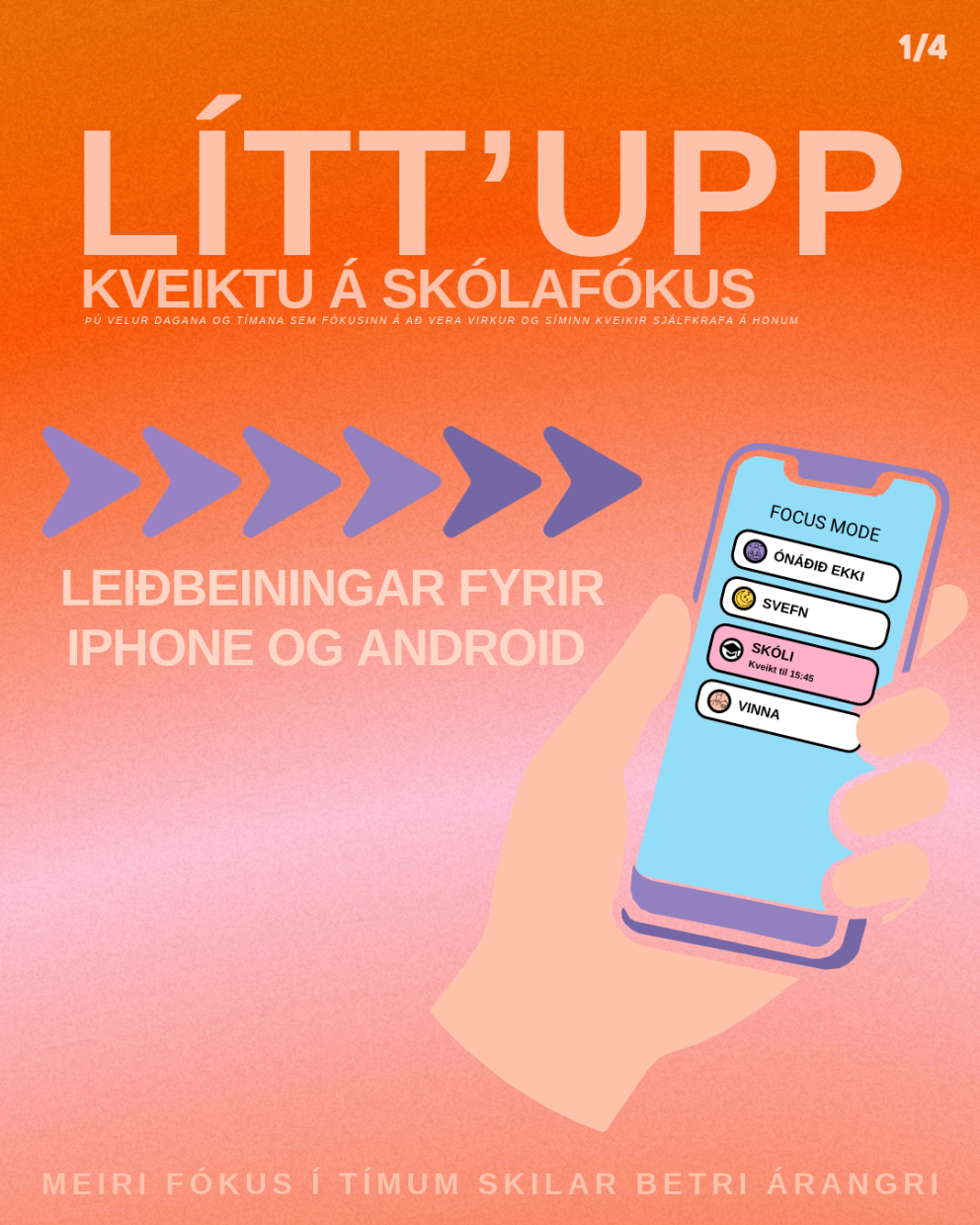 Líttu upp - kveiktu á skólafókus!