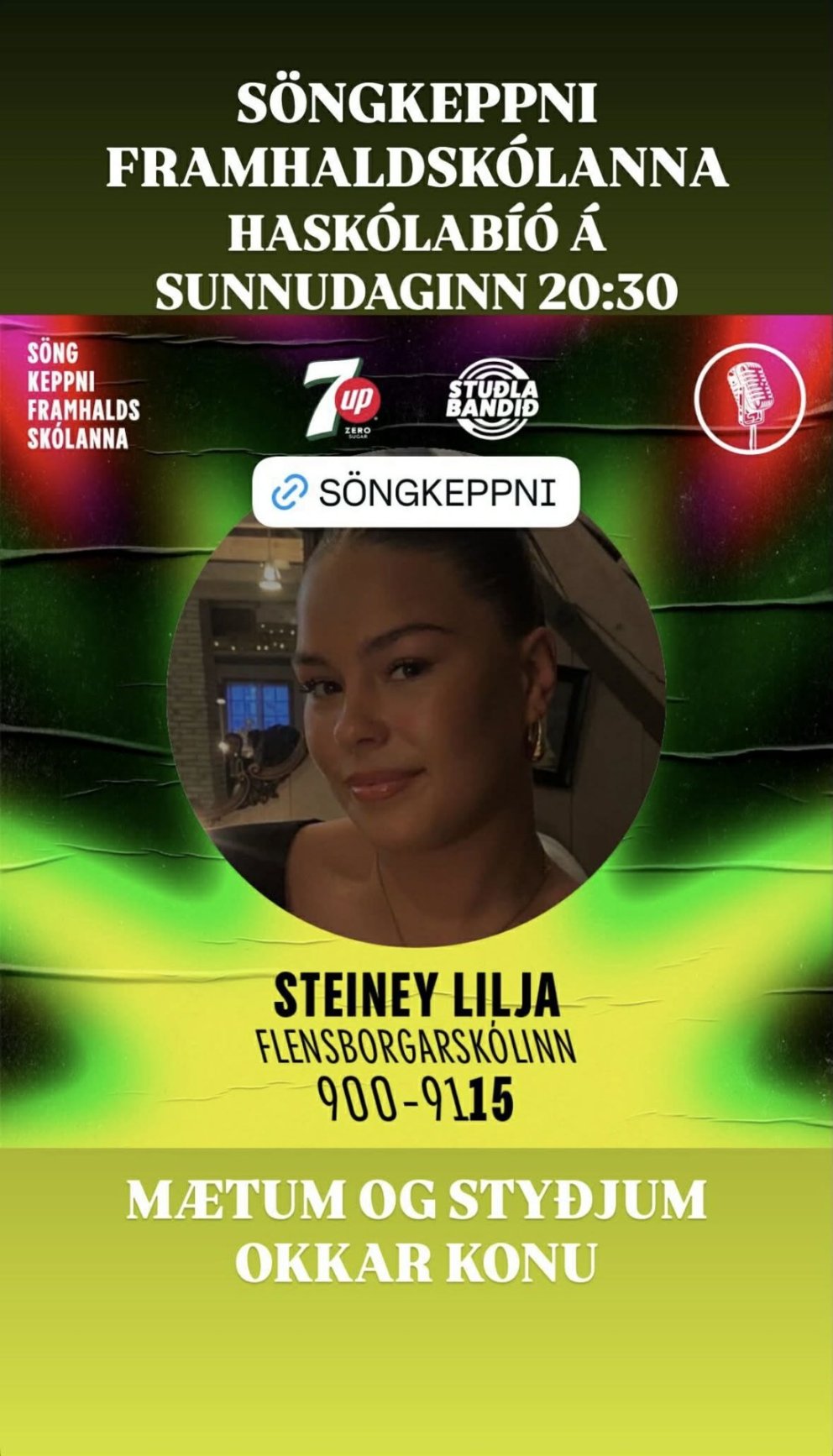Steiney Lilja syngur í Söngkeppni framhaldsskólanna